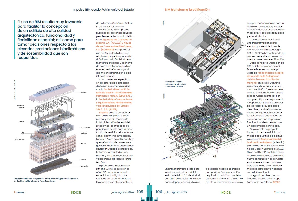 qbimgest's tweet photo. 🍃📈 Felicidades a la Comisión BIM por la publicación del número especial sobre #BIM de la #RevistaTRAMOS. 💻 Desde el Ministerio, se está liderando la #digitalización del sector de la construcción con la implementación de BIM 

¡No te lo pierdas! ⤵
https://t.co/ufTiRJmBla https://t.co/8zjtxHR6gh