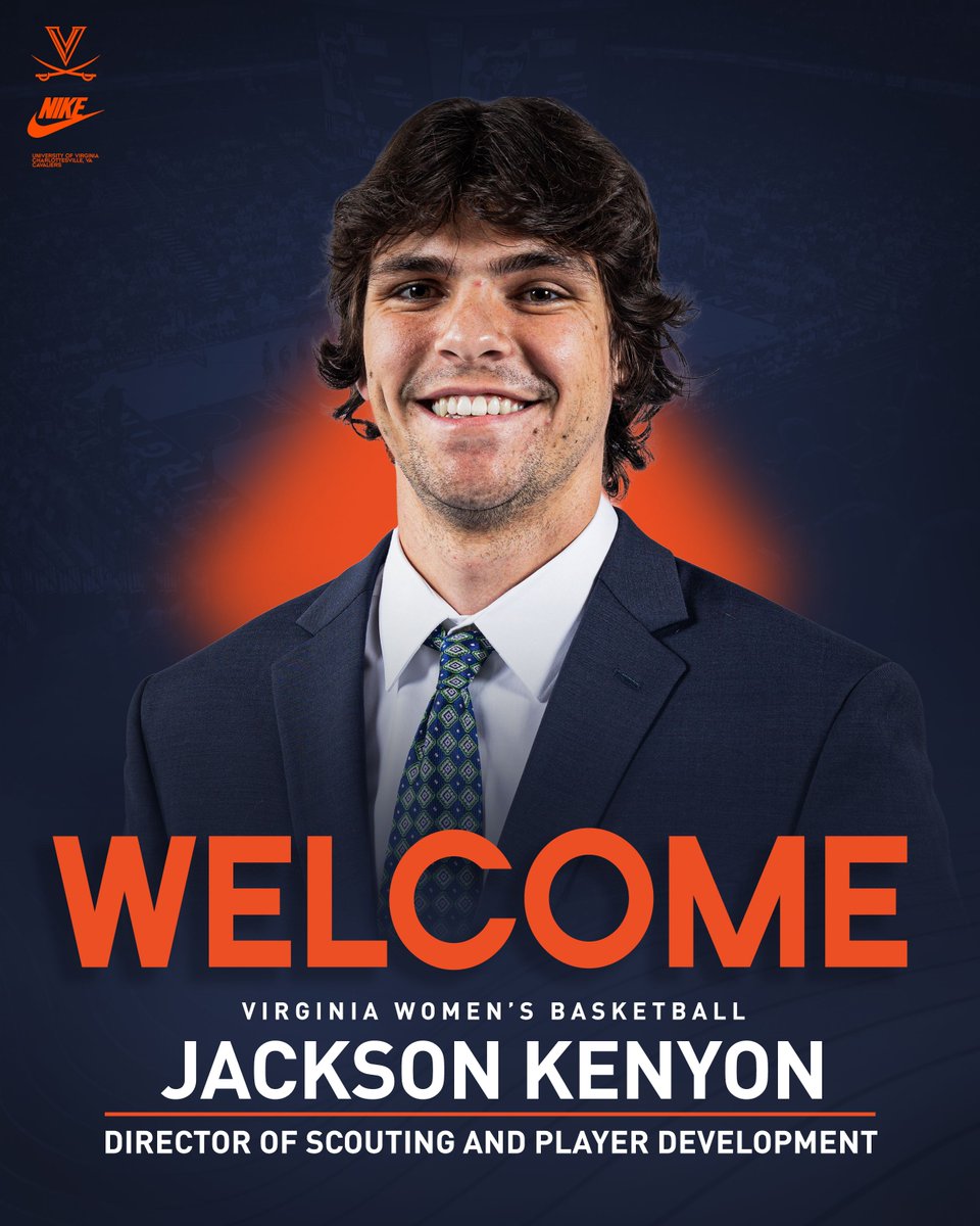 UVAWomensHoops's tweet photo. 🤝 Thrilled to officially welcome Jackson Kenyon to our family as our Director of Scouting and Player Development!

📰 https://t.co/xAEjtsj7pA

#GoHoos🔸⚔️🔹 #GNSL https://t.co/sPVkyKwmKB