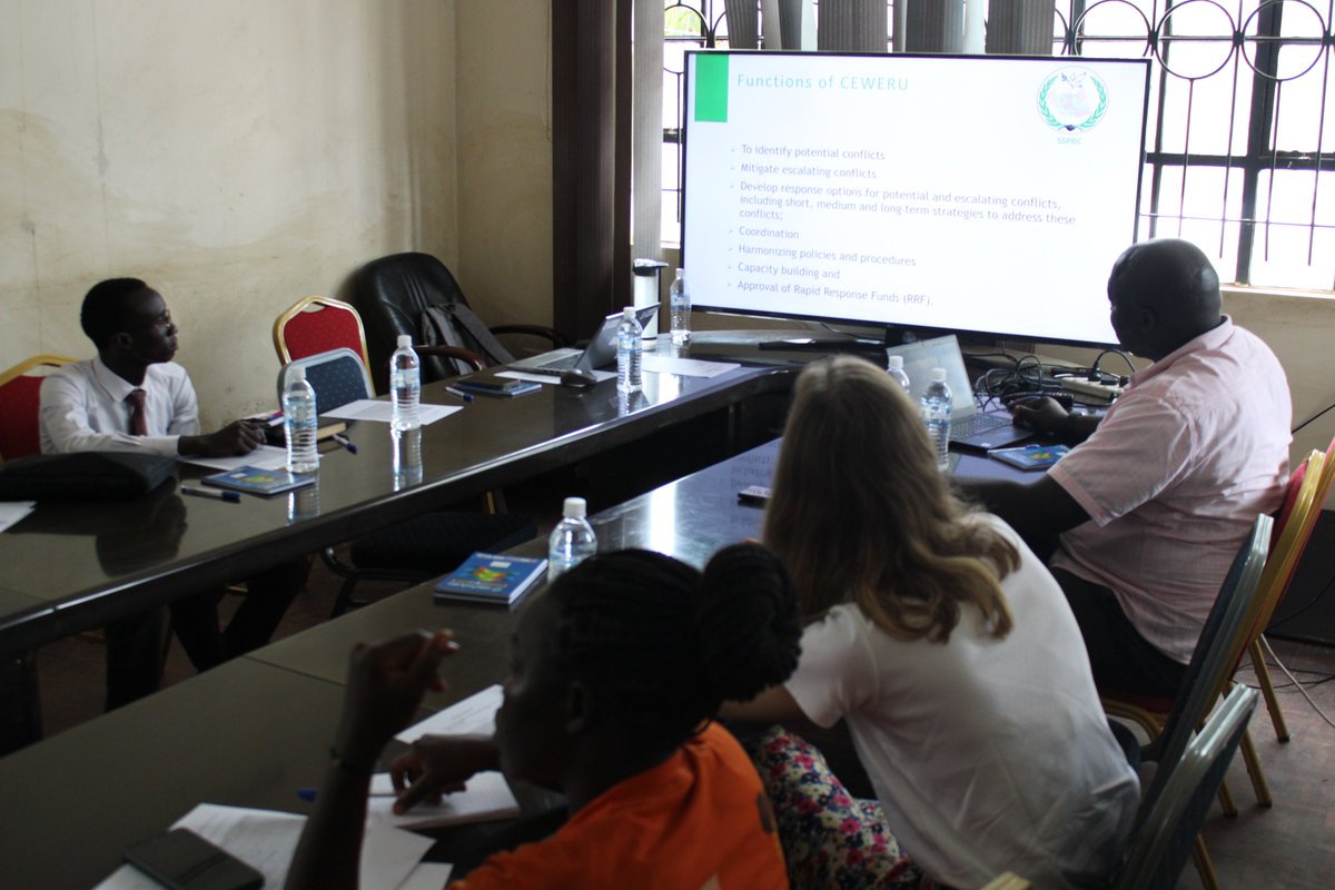 Today, SSPRC hosted a partners meeting to share insights into our Conflict Early Warning and Early Response System. 
This initiative was inspired by a request at the Ministry of Peace Building coordination meeting. 
Thanks to all participants for joining us🤝 
#Ceweru
