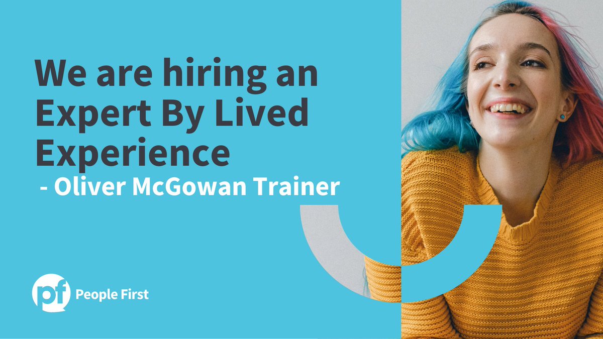 Peoplefirst111's tweet photo. Have you applied to be our Expert by Lived Experience!

If you are someone with a learning disability and/or autistic, we would love for you to join our team as an Oliver McGowan Trainer.

Apply today: https://t.co/NwuM3xKix7 https://t.co/hibMqgf8YS