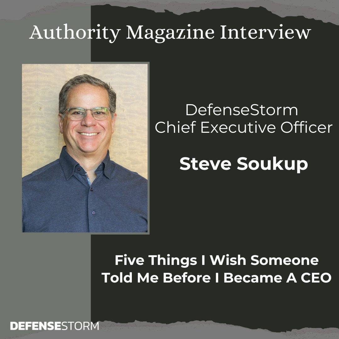 DefenseStorm's tweet image. Thanks to Authority Magazine for giving DefenseStorm CEO Steve Soukup an opportunity to share insights on "Five Things I Wish Someone Told Me Before I Became A CEO."

www2.defensestorm.com/l/572073/2024-…

#CEO
#cybersecurity
#cyberriskmanagement
#informationsecurity
#securityawareness