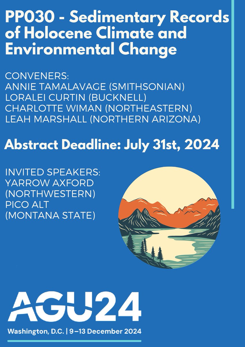 Annie Tamalavage (@annie_tam5) on Twitter photo About a week until abstracts are due for #AGU24. Consider submitting to our Holocene seds session? Our amazing invited speakers are <a href="/yarrowaxford/">Yarrow Axford</a> and Pico Alt!! : ) About a week until abstracts are due for #AGU24. Consider submitting to our Holocene seds session? Our amazing invited speakers are <a href="/yarrowaxford/">Yarrow Axford</a> and Pico Alt!! : )