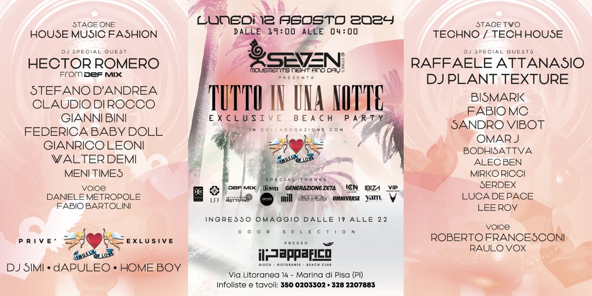 12-08-2024 Pappafico Marina di Pisa 
Tutto in una notte♋ Dalle 19:00 alle 04:00🚻
Ingresso Omaggio ❤️🪽®️
<a href="/mettere/">haakon</a> in evidenza