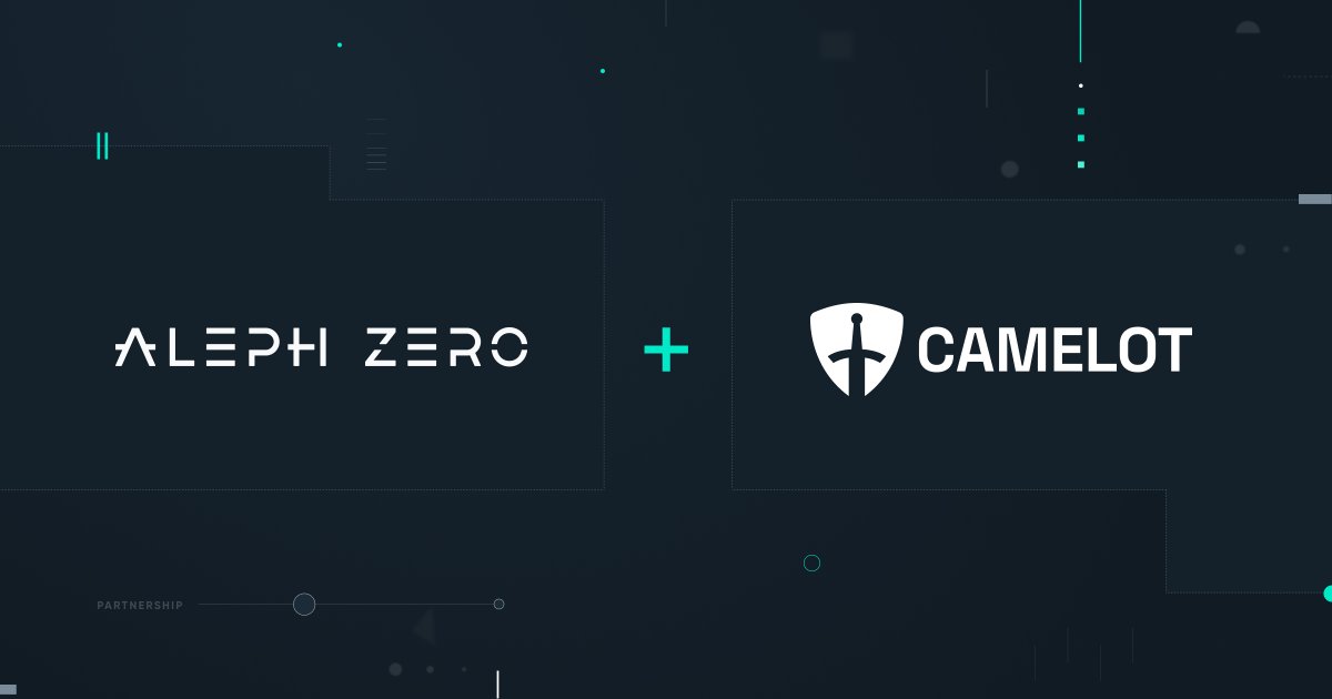 Aleph__Zero's tweet photo. We’re thrilled to announce that @CamelotDEX, one of the largest decentralized exchanges on @arbitrum, is integrating with Aleph Zero’s EVM layer! 🤝✨ https://t.co/wKLeR9r4pO