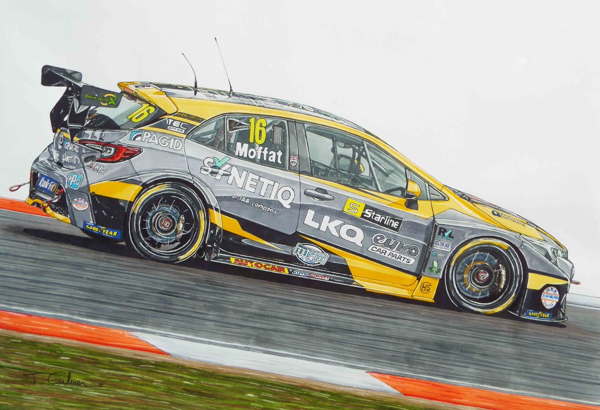 Pleased to reveal my latest marker artwork! Aiden Moffat in the 2024 Euro Car Parts with SYNETIQ Toyota Corolla GR Sport. Hope you all like it! Prints coming soon and original available. #BTCC #Art