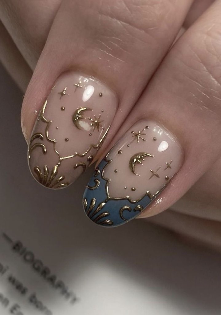 celestial nail art
