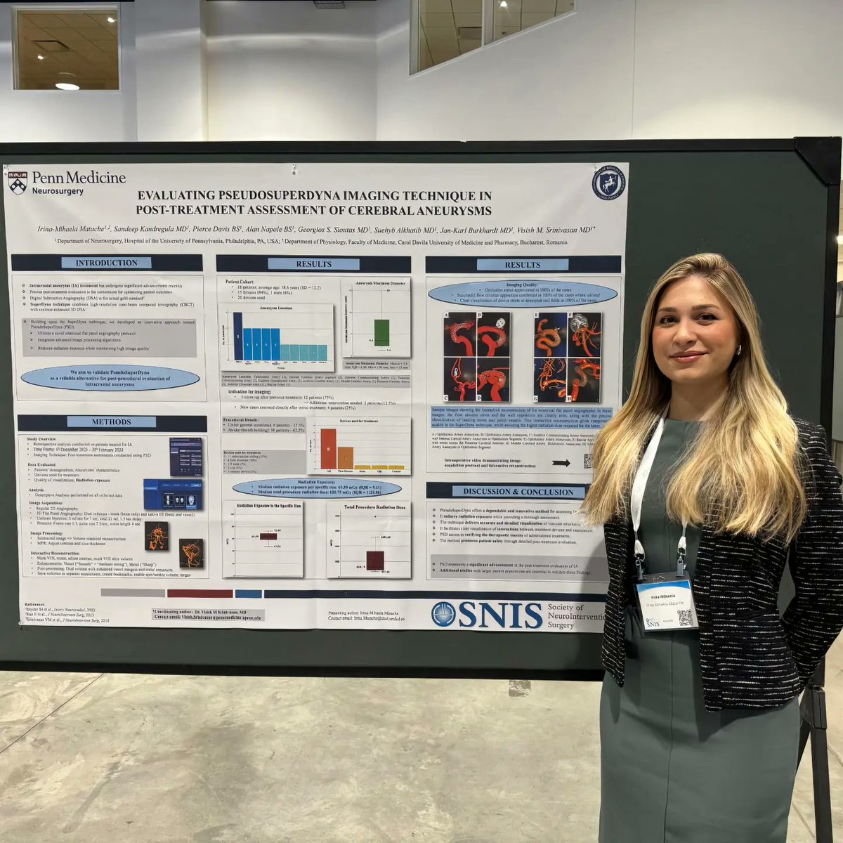 IrinaMatache_3's tweet image. Honored to present our study on the innovative #PseusoSuperDyna imaging technique at #SNIS2024

Grateful to Dr. @visishs and Dr. @JanKarlBurkhar1, for their mentorship. Special thanks to Dr. @Drkandregula for his invaluable contributions, and to the team for their help
#CVSection