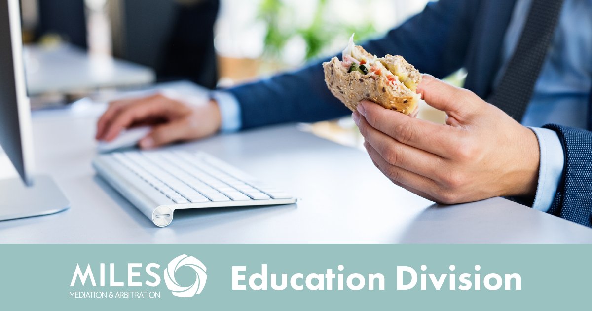 Turn your lunch hour into a “lunch-and-learn” with one of our virtual CLE courses. Each course is led by an expert in that area and focuses on practical, effective strategies attorneys you can immediately. bit.ly/3MIIiPU

#MilesAboveTheRest #mediation #arbitration #ADR