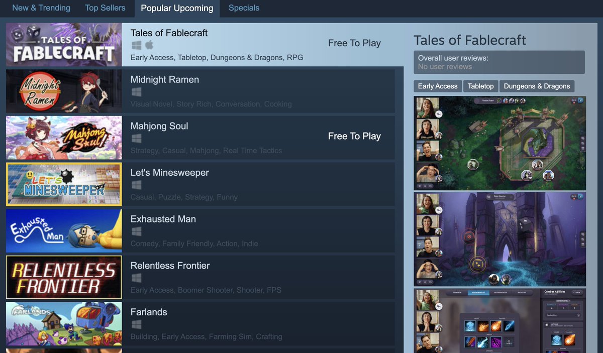 hohusen's tweet photo. Fablecraft hit #1 on Popular Upcoming on Steam. Just... wow... https://t.co/ZsU50NovLh