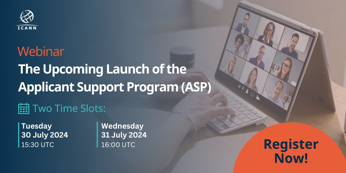 Reminder: #ICANN will host two webinars to discuss how the community can assist in furthering engagement and outreach for the Applicant Support Program (ASP). The ASP aims to make new gTLD fees and processes more accessible.
Two sessions available:
Webinar 1 (Europe, Middle East,