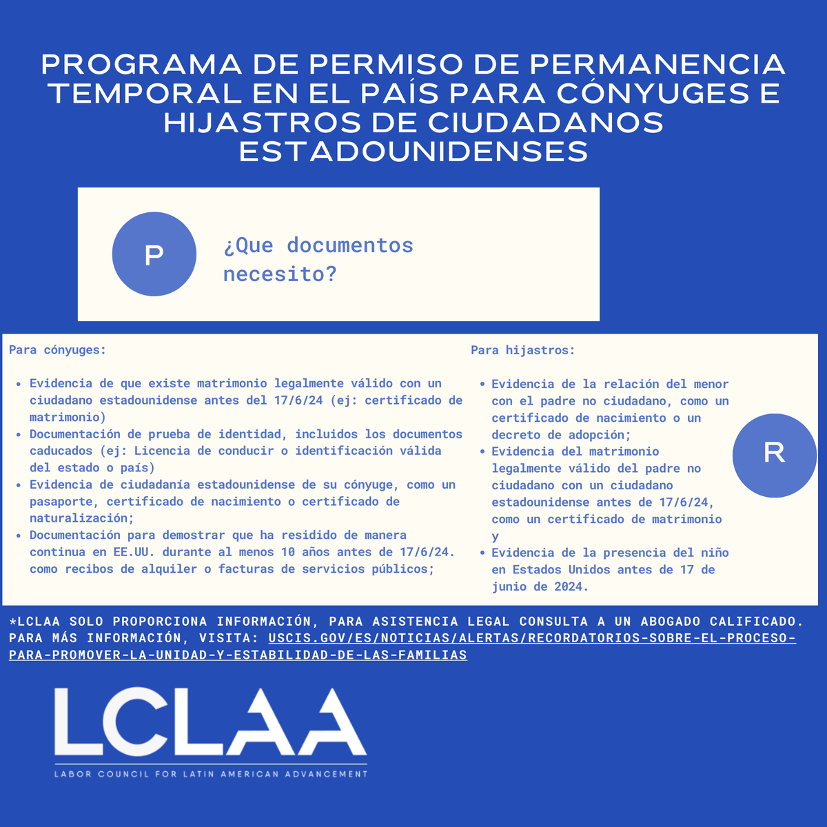 LCLAA's tweet photo. 📣 Protect yourself from being a victim of scammers when submitting your application for the Parole in Place Program. More details: 
...
📣 Evita ser víctima de estafa a la hora de presentar tu solicitud para el Programa de Permiso de Permanencia Temporal:
#paroleinplaceprogram https://t.co/nPBBMEitNE