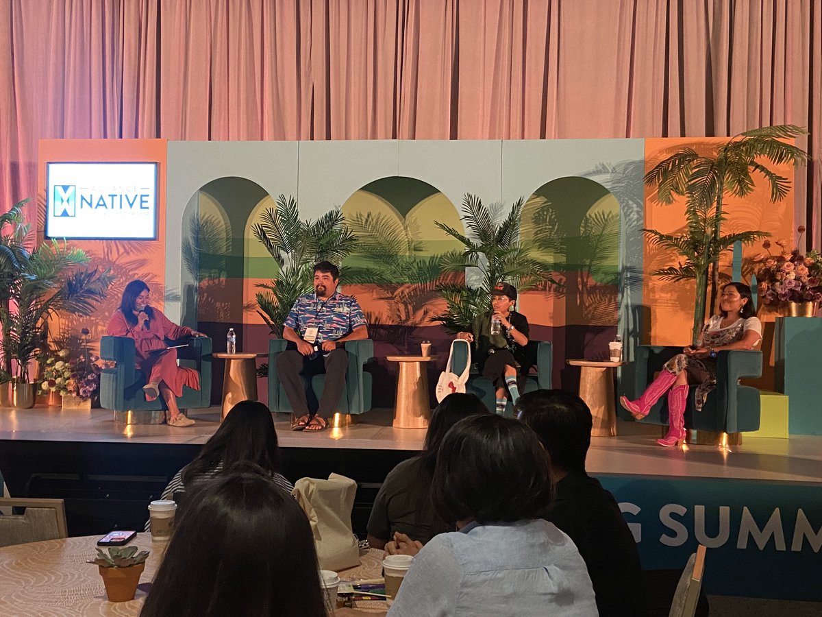 Culture &amp; Politics panel with Allie Redhorse Young (Director of Protect the Sacred), Dr. Len Nacefer (Founder of Natives Outdoors), &amp; Natasha John (Co-Owner of Skoden Coffee). Do you think culture influences politics? How can you use culture to influence change? #NativePower