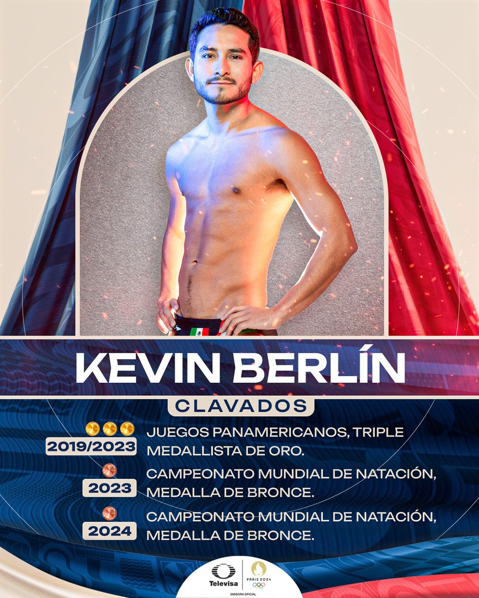 TUDNMEX's tweet photo. Lo tiene muy claro: #Paris2024EnTelevisa ES LA BUENA 🏅🇫🇷🔥

@kevinberlin11 busca revancha tras quedar a un suspiro de ganar medalla en la edición olímpica anterior 💪🏻⭐

Con los #EmbajadoresDeTelevisa 🇲🇽 y sus hazañas: #AsiSeViveParis https://t.co/IXwkcnpEnL