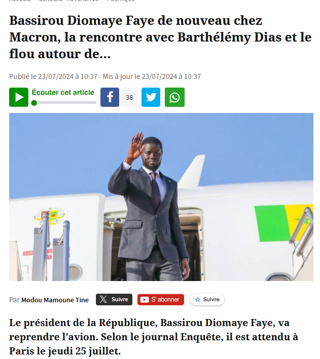 FranklinNYAMSI's tweet photo. L'Aventure Ambiguë se confirme et se précise.  La Logique du "En même temps"! Après la prestation "panafricaniste" du Député Sagna à la CEDEAO, rebelote de son patron à Paris pour rassurer le tutorat de la Françafrique.
Et apparemment, pour certains à Dakar, il est encore plus que par le passé, interdit de voir et de dénoncer ces contradictions.
#LesTempsSontDurs
