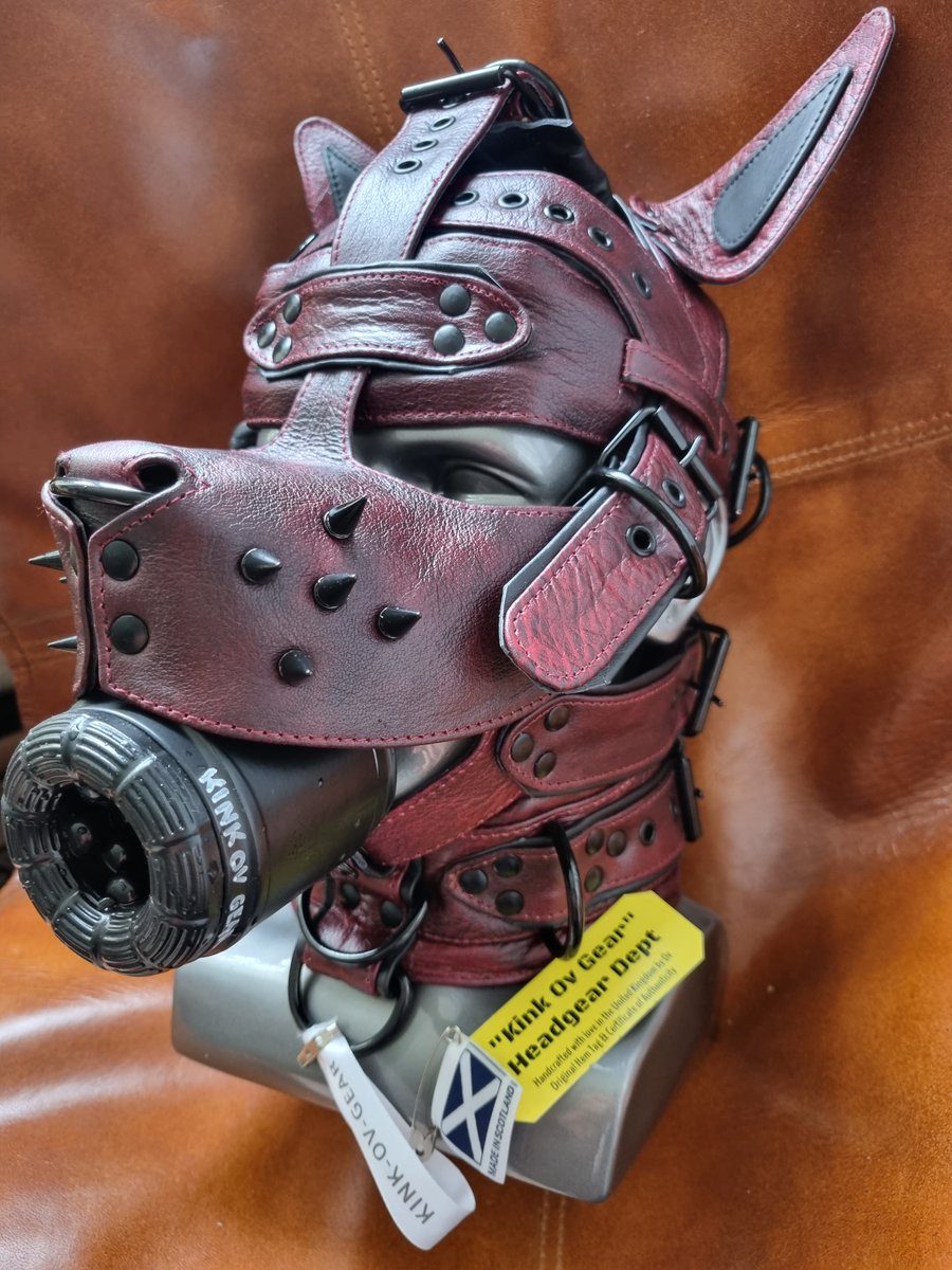 KinkOvGear's tweet photo. #KinkOvGear Leather Pup Hood #bondagemask designs modified to hold various lightweight fleshlights. All stiffened and tested for usability & practicality. Make a statement at a next event #humanpuppyplay #leatherpuphood #fleshlightmask #pupmask #steampunkmask #bdsmhood #kinkygay https://t.co/bRV15F7pyx