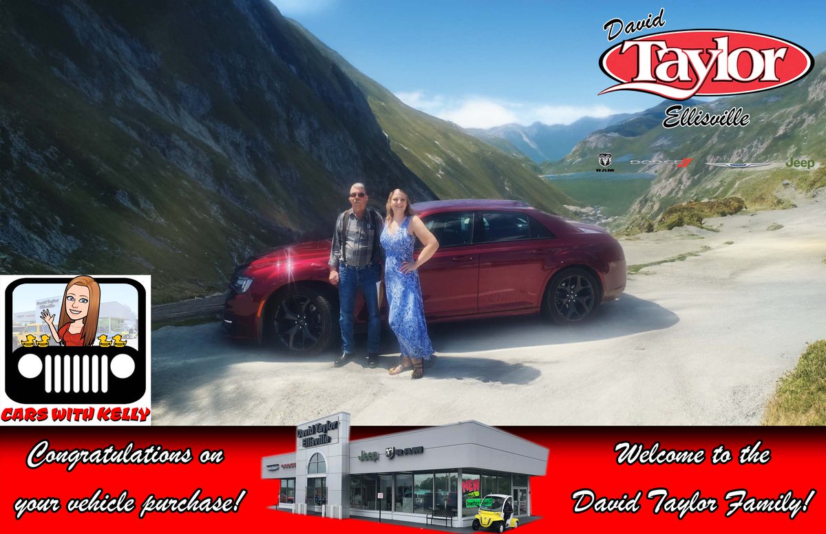 Congratulations to Bill on the purchase of his Chrysler 300 from his salesperson, Kelly Pierson!
carswithkelly.com taylorstlouis.com
#CarsWithKelly #DavidTaylorCDJR #AmazingDeals #DavidTaylor #WelcometotheDavidTaylorFamily