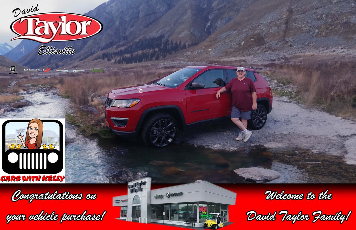 Congratulations to Kara on the purchase of her Jeep Compass from her salesperson, Kelly Pierson!
carswithkelly.com taylorstlouis.com
#CarsWithKelly #DavidTaylorCDJR #AmazingDeals #DavidTaylor #WelcometotheDavidTaylorFamily