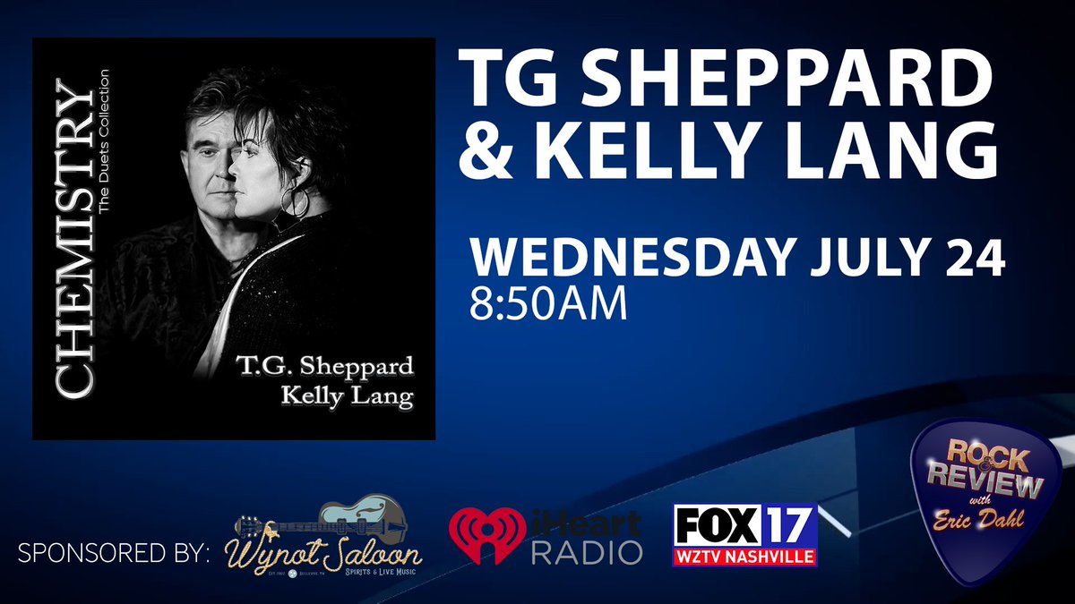 Eric Dahl (@ericrocksnash) on Twitter photo Tomorrow morning Country Music power couple <a href="/TGSheppardmusic/">TG Sheppard</a> & <a href="/kellylangmusic/">Kelly Lang</a> join me on the Rock & Review <a href="/FOXNashville/">FoxNashville</a> with their new album "Chemistry - The Duets Collection." Tomorrow morning Country Music power couple <a href="/TGSheppardmusic/">TG Sheppard</a> & <a href="/kellylangmusic/">Kelly Lang</a> join me on the Rock & Review <a href="/FOXNashville/">FoxNashville</a> with their new album "Chemistry - The Duets Collection."