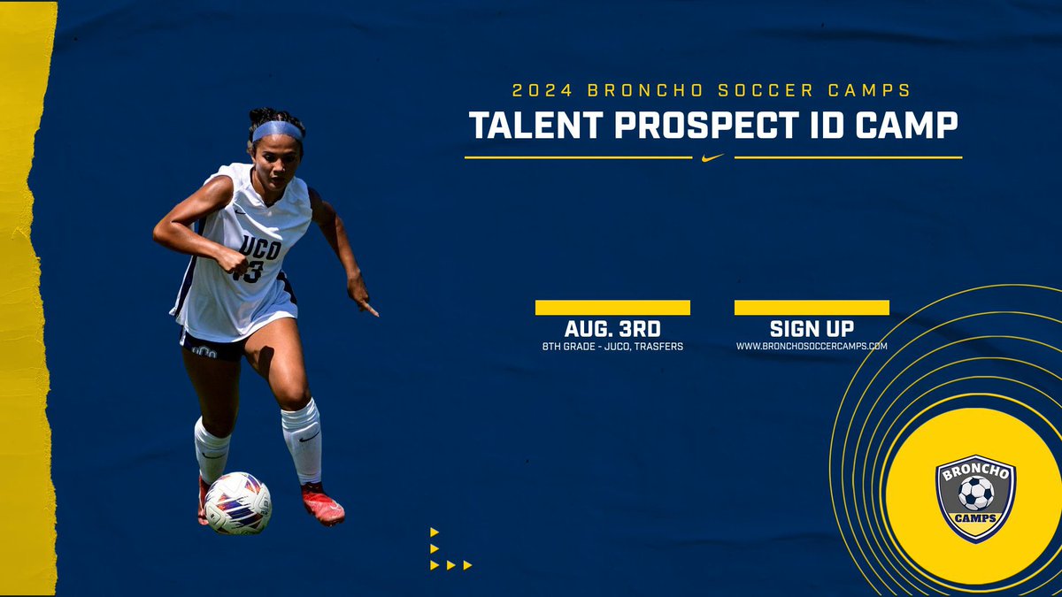 UCOSoccer's tweet photo. Talent Prospect ID Camp ⚽️

Don’t miss the opportunity to sign up today to join us for our last Prospect ID Camp at Tom Thomson Soccer Field.🟡🔵

✍️ Register now at https://t.co/F9OTLbJ3Hm

🐴#RollChos https://t.co/3Ur3GYqPX6