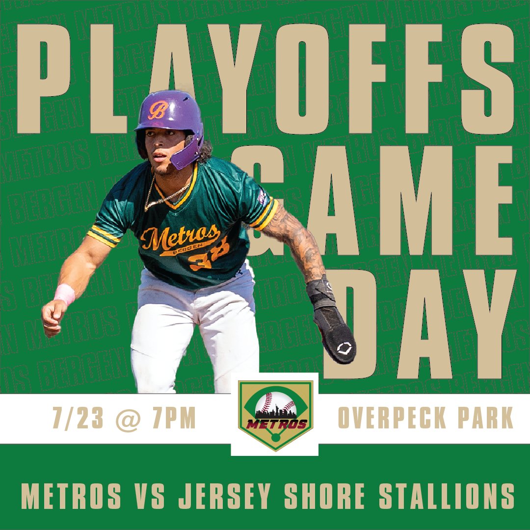 Bergen Metros (@bergenmetros) on Twitter photo Its a Playoffs Game Day for the Bergen Metros as they take on the Jersey Shore Stallions at Overpeck County Park today at 7.
<a href="/MatthewCSherwin/">Matt Sherwin</a>, <a href="/JackRachinsky/">Jack Rachinsky</a>, <a href="/N_cunning_0/">Nate Cunningham</a> will be on the mic at BergenMetros.mixlr.com for all your ACBL Playoff coverage. Its a Playoffs Game Day for the Bergen Metros as they take on the Jersey Shore Stallions at Overpeck County Park today at 7.
<a href="/MatthewCSherwin/">Matt Sherwin</a>, <a href="/JackRachinsky/">Jack Rachinsky</a>, <a href="/N_cunning_0/">Nate Cunningham</a> will be on the mic at BergenMetros.mixlr.com for all your ACBL Playoff coverage.