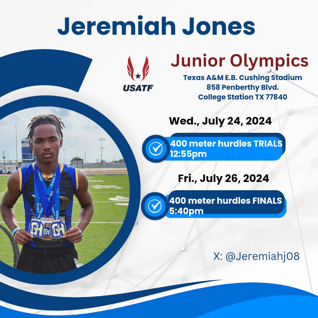 Jeremiah Jones (@jeremiahj08) on Twitter photo Blessed to have made it to the big stage. Now I’m more than ready to go out there and put on a show 💪🏾. <a href="/creek_speed/">Clear Creek TF + XC</a> <a href="/MisterAdkison/">Ranard Adkison</a> <a href="/MicheleB_scout/">Michele B</a> <a href="/Coach_QH/">Quinton Harley</a> <a href="/brooksrunning/">Brooks Running 💙</a> <a href="/NCATAGGIES/">N.C. A&T Athletics</a> <a href="/WVUTechXCTF/">WVU Tech Track/Cross Country</a> <a href="/jvillecollegeXC/">Jacksonville College XC/TF</a> <a href="/KingRedrick/">Philip Redrick</a> <a href="/CoachDJHicks/">D.J. Hicks</a> <a href="/CoachEdgerton/">Trent Edgerton</a> <a href="/CoachMarshall87/">Doug Marshall</a> Blessed to have made it to the big stage. Now I’m more than ready to go out there and put on a show 💪🏾. <a href="/creek_speed/">Clear Creek TF + XC</a> <a href="/MisterAdkison/">Ranard Adkison</a> <a href="/MicheleB_scout/">Michele B</a> <a href="/Coach_QH/">Quinton Harley</a> <a href="/brooksrunning/">Brooks Running 💙</a> <a href="/NCATAGGIES/">N.C. A&T Athletics</a> <a href="/WVUTechXCTF/">WVU Tech Track/Cross Country</a> <a href="/jvillecollegeXC/">Jacksonville College XC/TF</a> <a href="/KingRedrick/">Philip Redrick</a> <a href="/CoachDJHicks/">D.J. Hicks</a> <a href="/CoachEdgerton/">Trent Edgerton</a> <a href="/CoachMarshall87/">Doug Marshall</a>