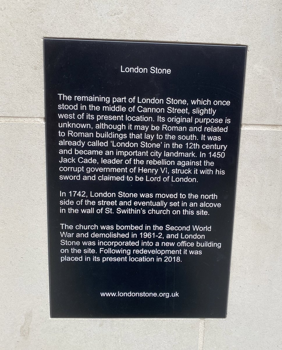 MshellW's tweet photo. In July 1450, #JackCade ignited a fierce uprising against Henry VI’s corrupt advisors and seized London Bridge. Entering the city Cade aligned himself with the Duke of York (#RichardIii’s father), struck the London Stone with his sword, and declared himself Lord Mayor! https://t.co/KUfO8HSs5v