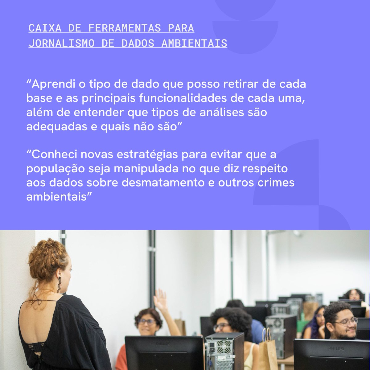 EscolaDeDados's tweet photo. 💬 Nada melhor do que as próprias participantes para dizer se os workshops do #CodaAM2024 foram proveitosos ou não.

No caso do minicurso de Jornalismo de Dados Ambientais da @‌escoladedadosbr, realizado com apoio da @‌internews, tá aí a prova de que deu pra aprender bastante! https://t.co/TvAxcNaKrx