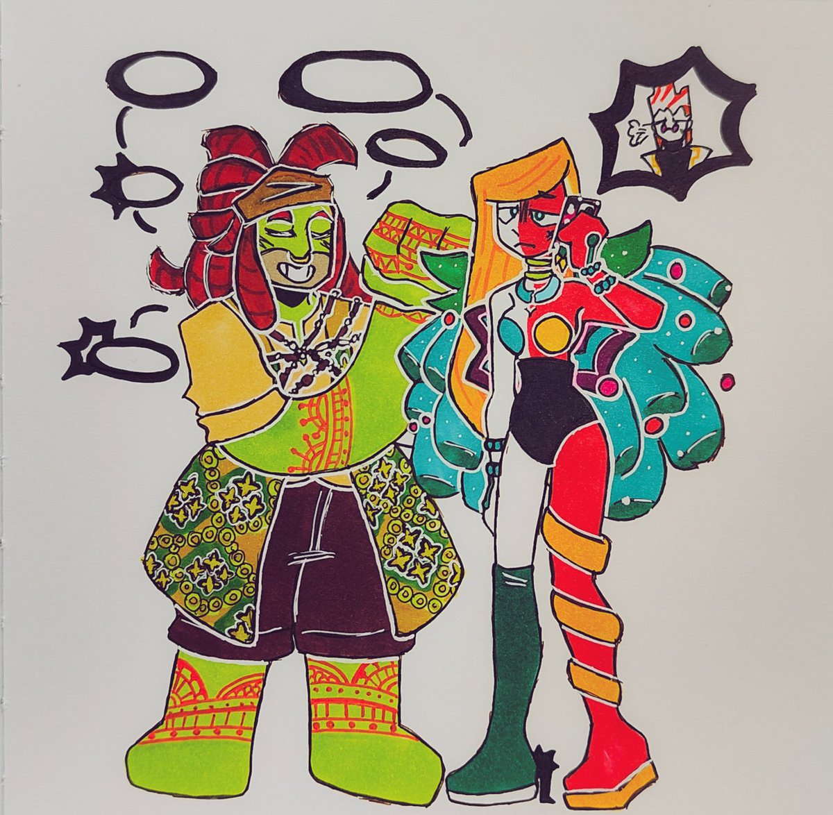 KiwiSleepy's tweet photo. YIPPEE, YIPPEE ART-TRADE FOR MY FELLA ISH READY✌️✌️
#NoStraightRoads #NSR #DKWest #Eve #Tatiana (idk should I write this tag, she is so smol here) https://t.co/ek5wIFSUg6