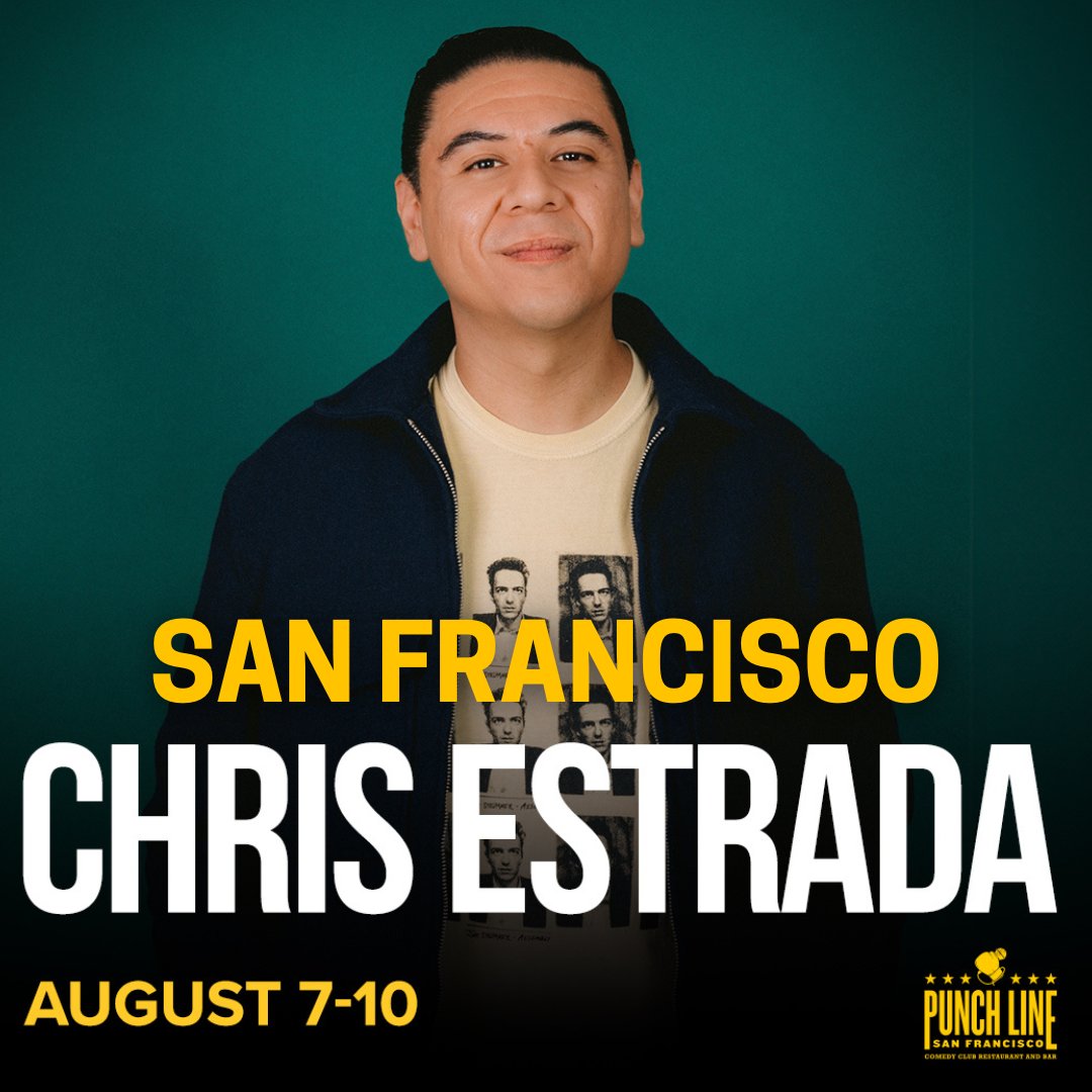 ChrisEstrada85's tweet photo. I'm excited to go to San Francisco to headline @punchlinesf Aug 7th-10th but annoyed that my plans for Aug 11th are ruined. 🎟️TIX LINK in BIO🎟️ https://t.co/pTPady21fL