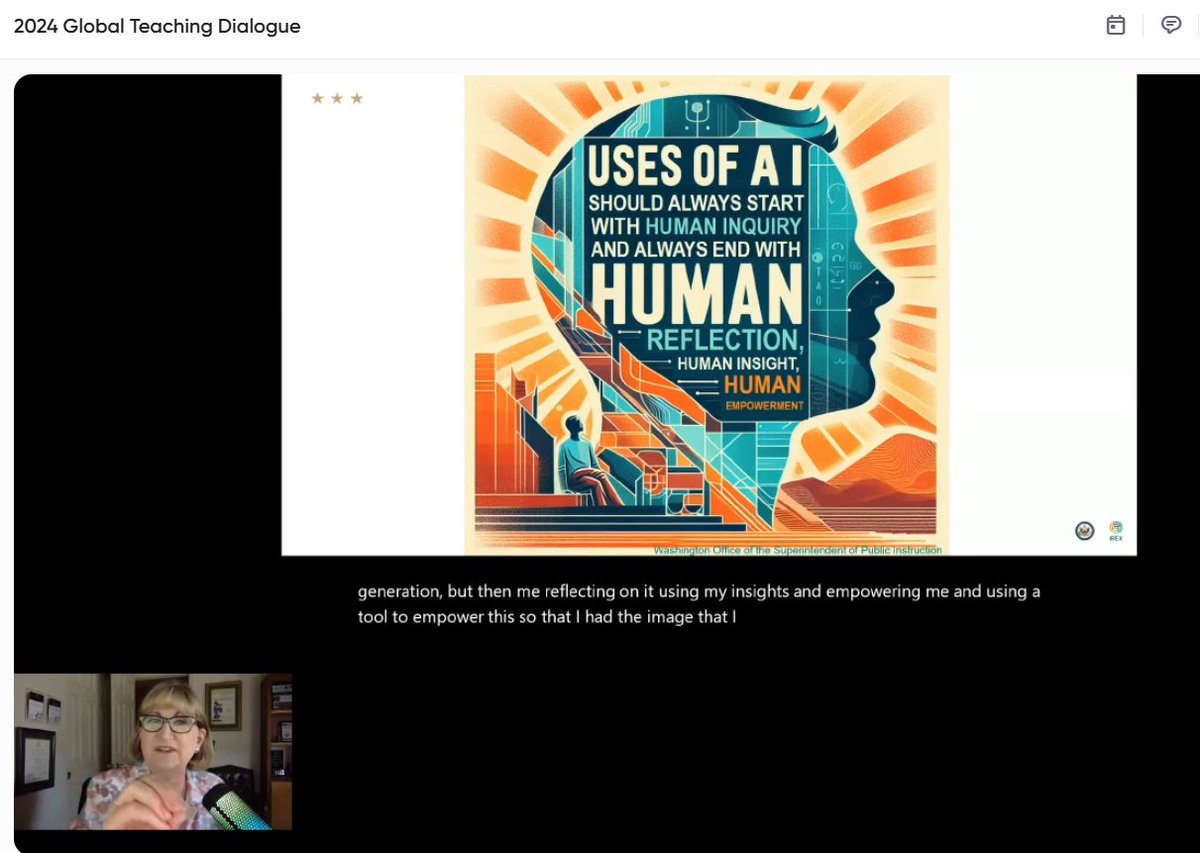 TammyDunbar's tweet photo. Thank you to the more than 200 attendees at the @StateDept #GlobalTeachingDialogue who attended my morning session on "Teaching Digital Literacy in an AI-Infused World!" @NCCE_EdTech @MicrosoftEDU @DigitalPromise @IREXintl #K12Global Resources: https://t.co/LLEKYzShTu https://t.co/tGDHgXHIbG
