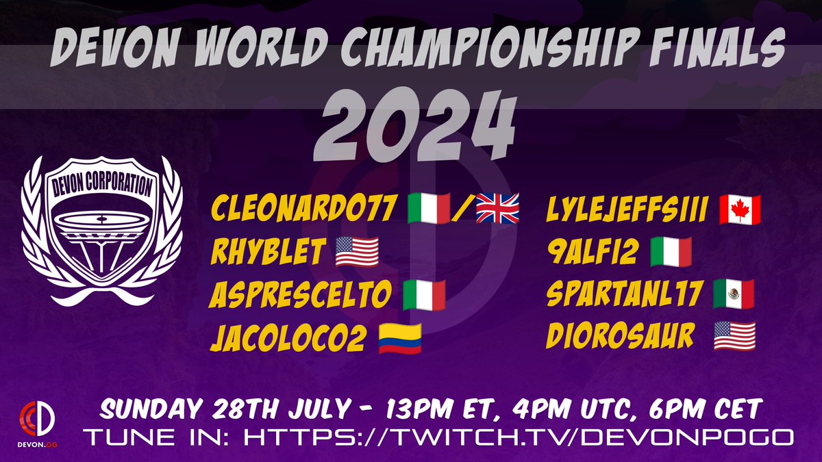 ❣️ #Battlers, here are the Top 8⃣ #PokemonGO trainers battling to be your #DevonGG World Champion!

📺 Catch us LIVE on twitch.tv/DevonPOGO on Sunday 28th July (4pm UTC)!

✊ Support your favourite trainer, in this DOUBLE-ELIMINATION bracket, with $700 on the line! #GOBattle