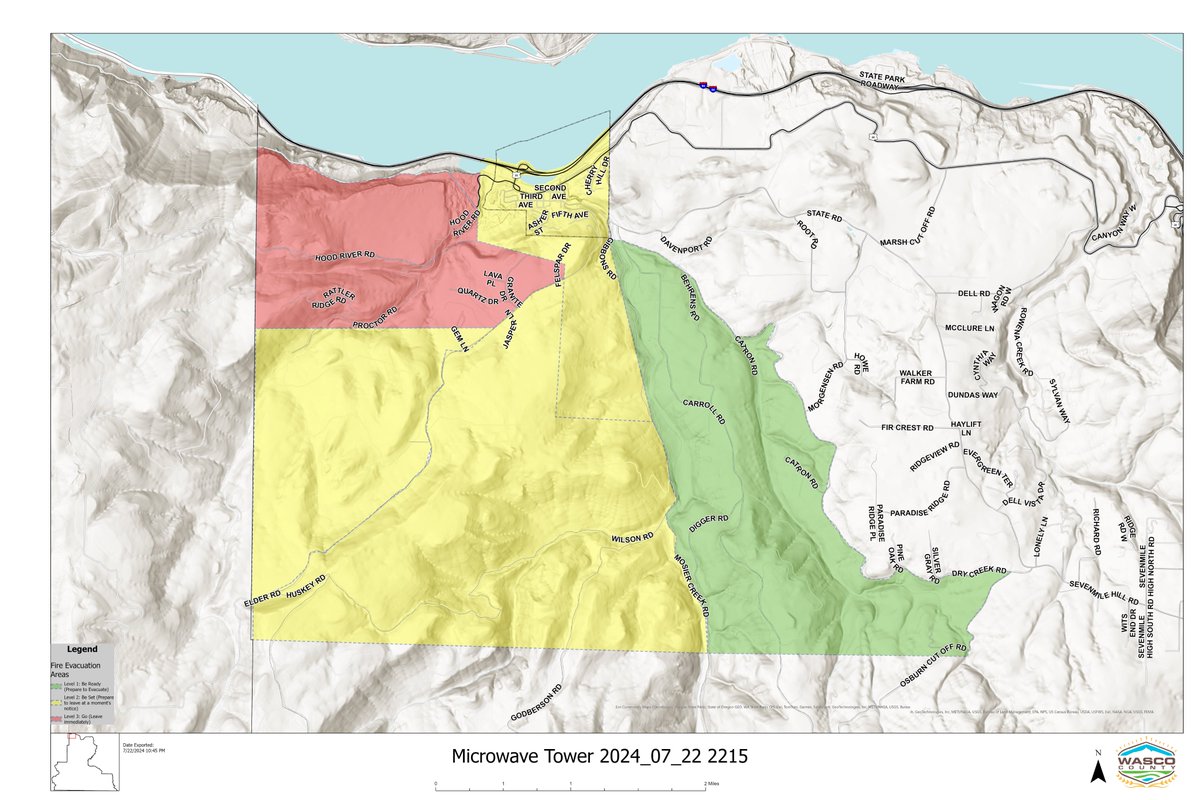Microwave Tower Fire Update | 11:00 AM

All evacuations will remain in place for the next 24 hours. The fire is currently 591 acres and the Oregon Department of Forestry Central Oregon District is investigating the cause. A Red Cross Shelter is open at the Hood River Middle