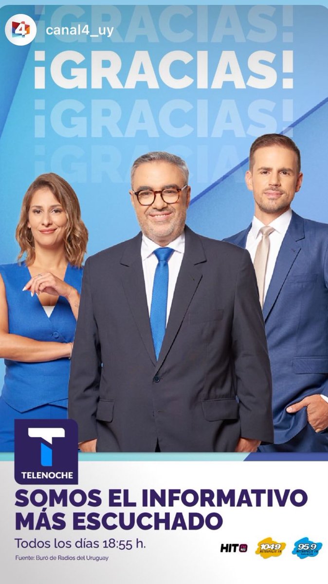 <a href="/TelenocheUy/">Telenoche</a> <a href="/Canal4_UY/">Canal 4</a> <a href="/ViviRuggiero/">Viviana Ruggiero</a> <a href="/EmilioIzaguirre/">Emilio Izaguirre</a> <a href="/metropolisfmuy/">Metrópolis FM</a>