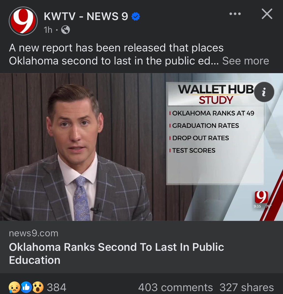 jacobrosecrants's tweet photo. Oh dang, fam. 

I wondered why Walters &amp; his folk have been a tad quieter than normal. Under his “leadership”, Oklahoma is now 2nd to last in education rankings…in the whole dang country! 

A 🧵 about incompetence &amp; ignorance…and what you can do to help turn things around… https://t.co/peoskF5mgN