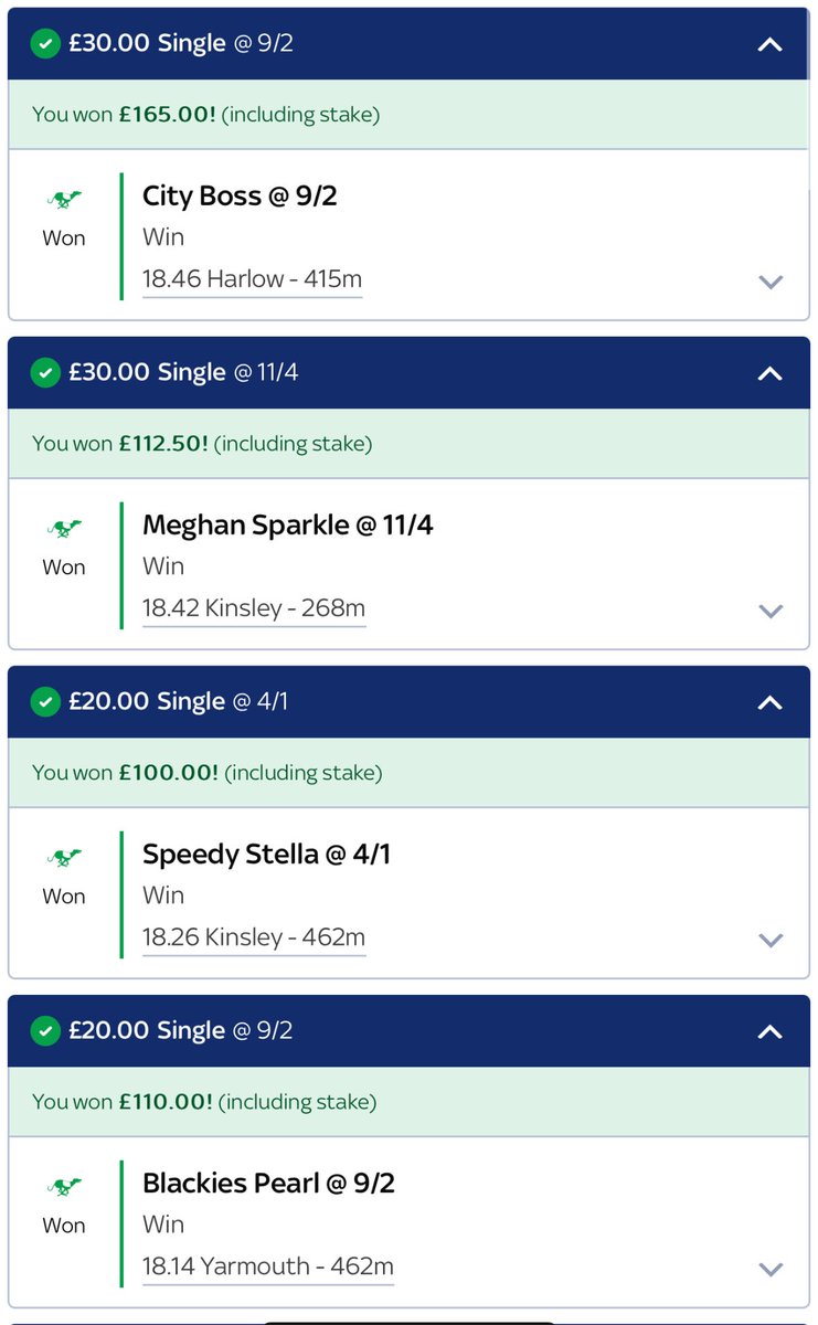 EFH_official1's tweet photo. We are on a serious winning streak in EFH right now🏆

180% profit returned over just 2 days with multiple high odds winners⭐️

It’s only £24 for the month and the results speak for themselves💰

Link to the free discord in the bio🤝

#greyhounds #bettingtips https://t.co/ybh1CNSw1G