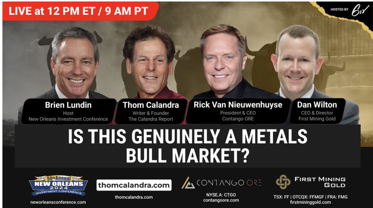A Week Of Mining Stock Misery.
thomcalandra.com/mining-on-safa…
Still, when we look at a leading junior mining stock index, and the major miners, too, what we see is a disheartening week of declines; yet over the past month and more, the direction is up.
Discuss this Wednesday: join us!