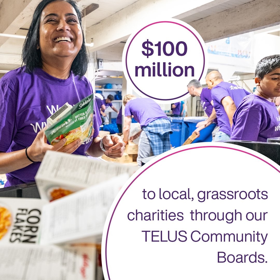 This year, our 13 <a href="/TELUS/">TELUS</a> Community Boards in Canada reached an incredible milestone: together, they have granted more than $100 million to over 9,000 charitable programs since 2005. Learn more: friendlyfuture.com/communityboards #GiveWhereWeLive #TeamTELUS