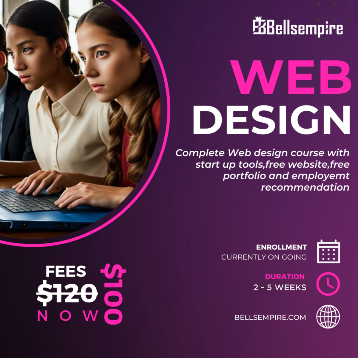 bellsempireX's tweet image. Hurry! This prices won't remain the same on our Web Design Course, starting this August with few weeks duration and start up tools.
Register with us today.
#bellsempire #techcourse #scholarships #study