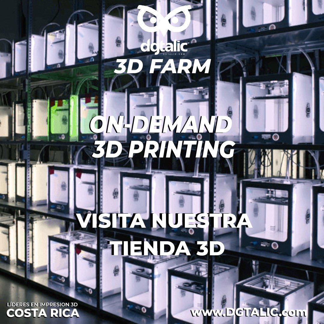 DGtalic's tweet image. ¡Descubre DGtalic 3D Farm! 🌟

En DGtalic, somos tu aliado estratégico para todos tus proyectos de impresión 3D. Ofrecemos servicios de impresión bajo demanda en nuestra tienda 3D, donde encontrarás modelos listos para ser impresos.

#3dfarm