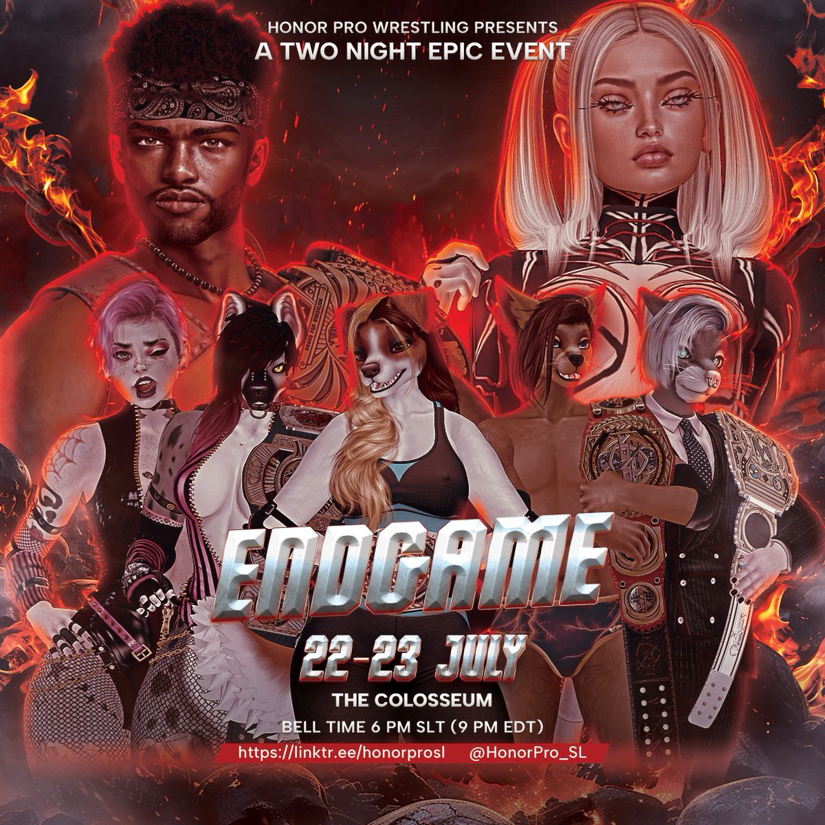 END GAME DAY 2 at INFINITYCON

Tonight is the final night of END GAME! More great matches coming your way at 6pm SLT!

maps.secondlife.com/secondlife/Ser…

Follow us: linktr.ee/honorprosl