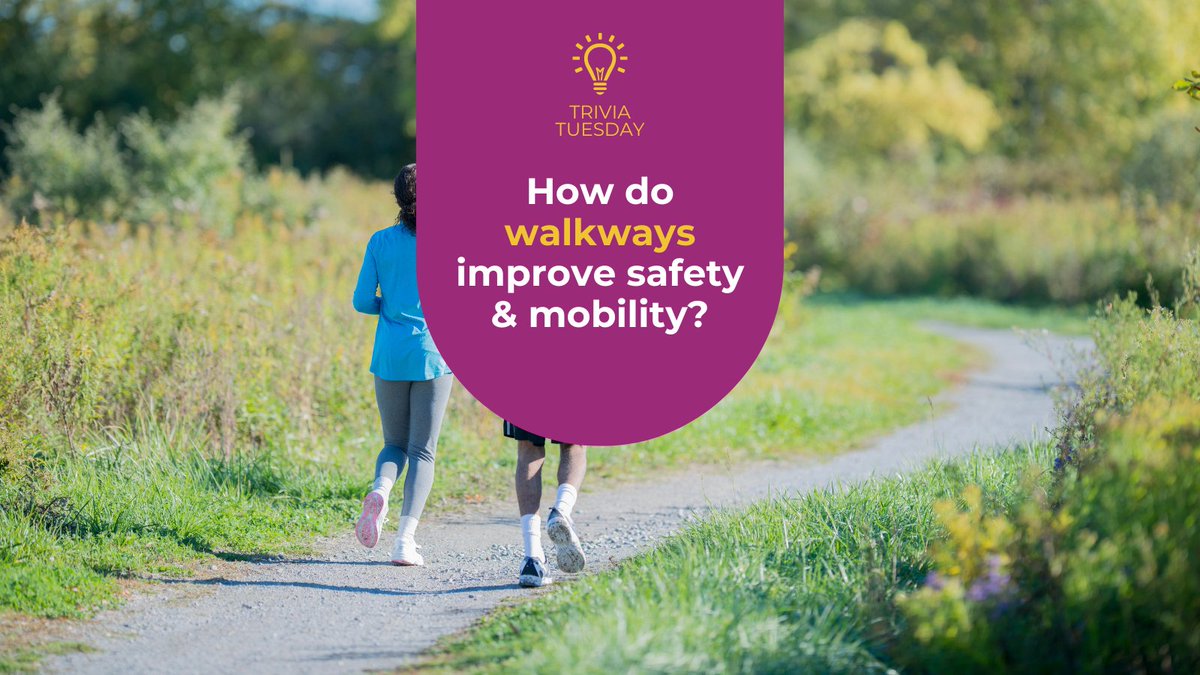 NJDOTLOCALAID's tweet image. How do walkways improve the safety and mobility of ALL pedestrians? Drop your answer in the comments 👇 

#TriviaTuesday #SidewalkSafety #SharedUsePath