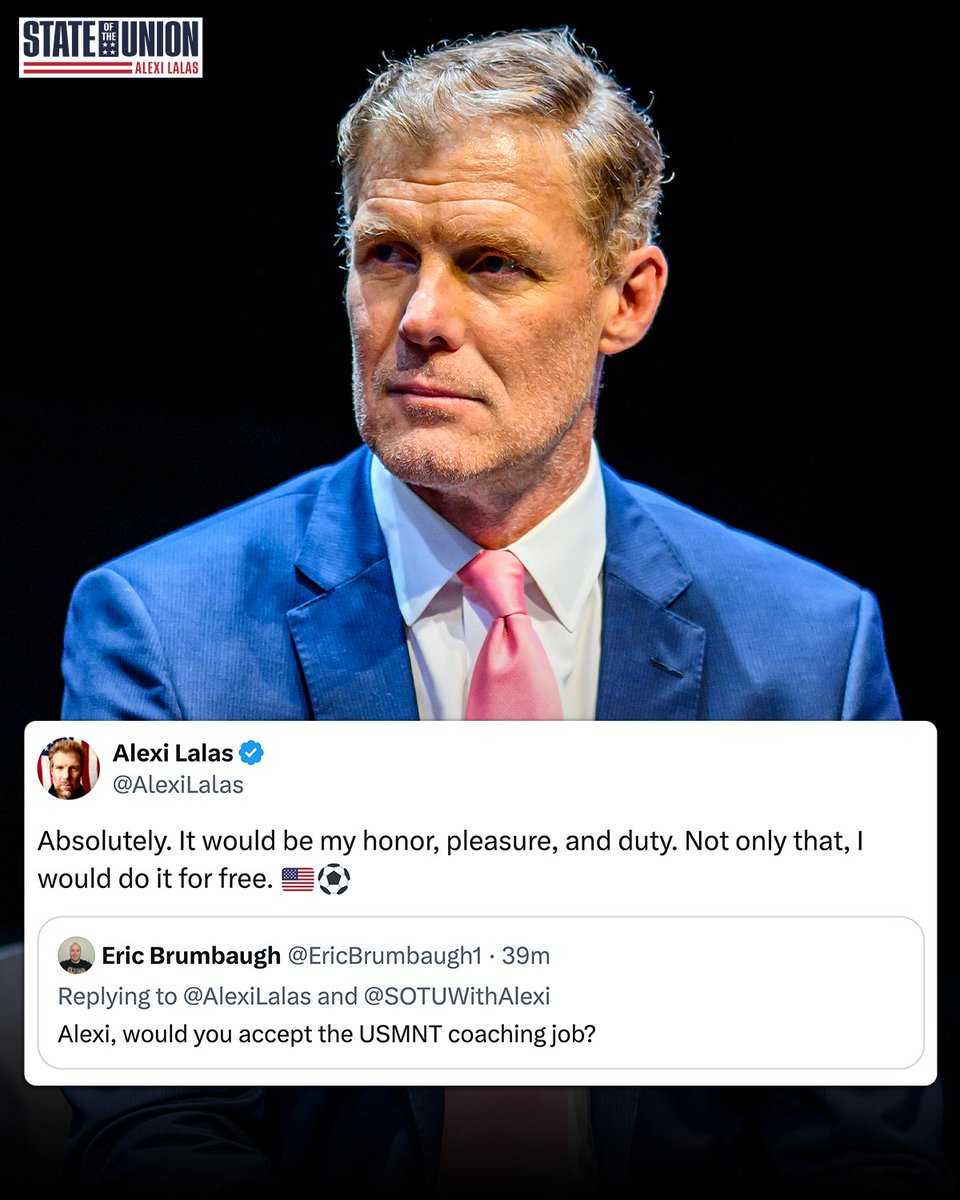 SOTUWithAlexi's tweet photo. Alexi would accept the USMNT coaching job if it was offered to him 🇺🇸🦅 https://t.co/1d7Qw99saB