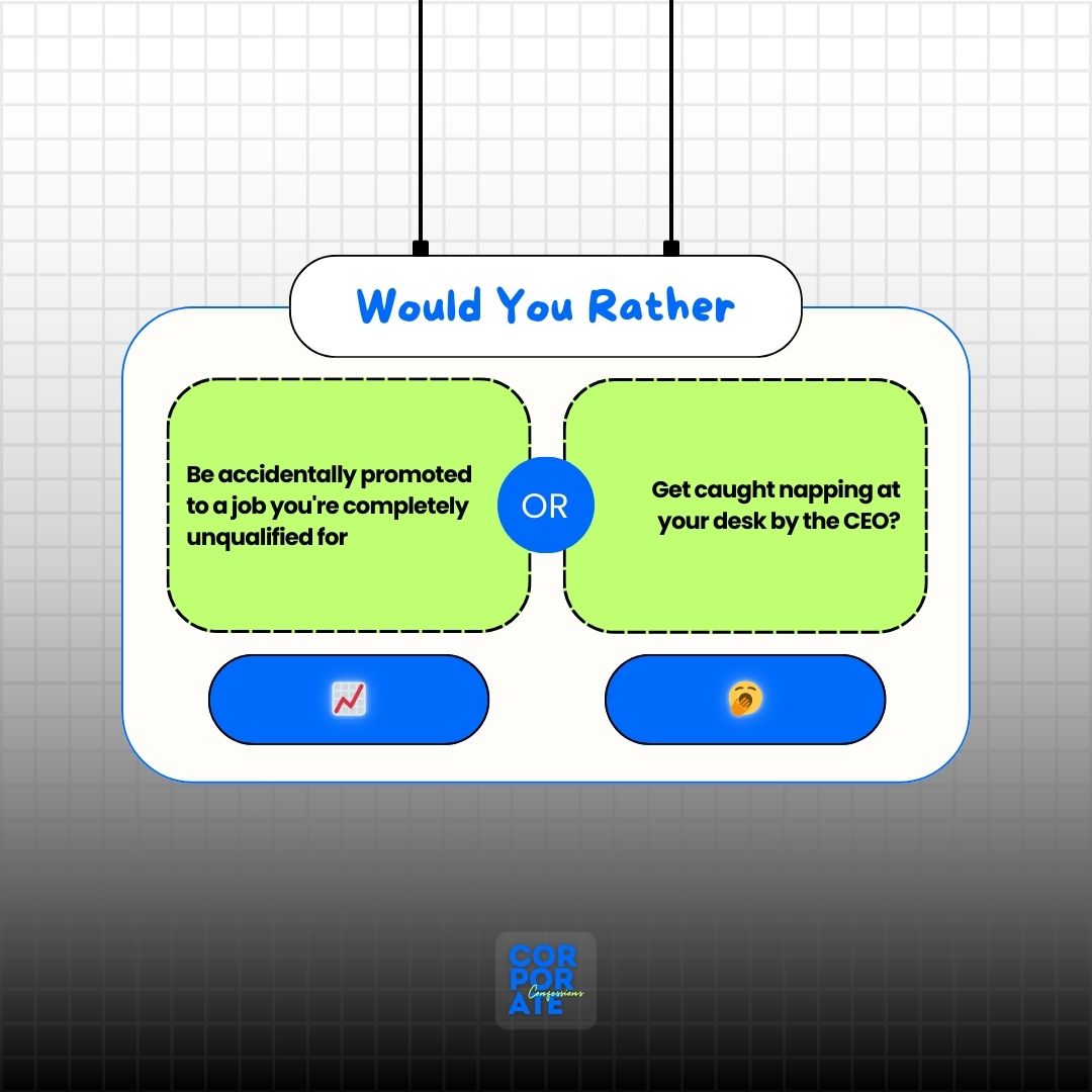 CC_unfilter's tweet image. Choose your emoji and comment on your worst work fear coming true!

#CorporateConfessions #AccidentalPromotion #WorkNapFail