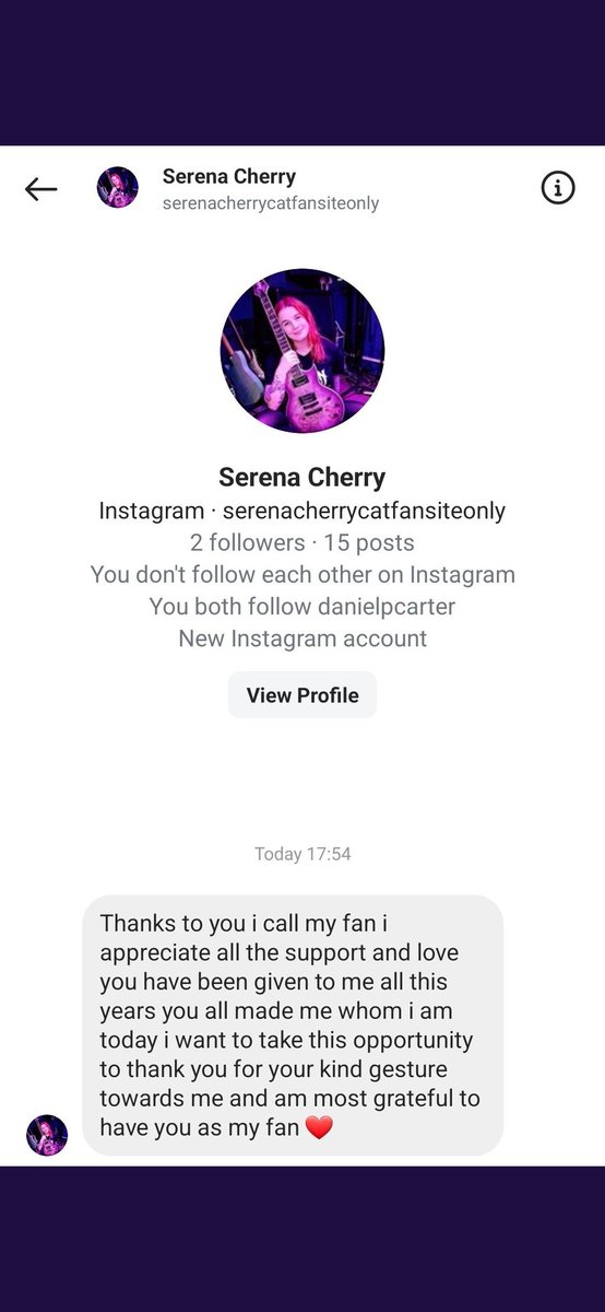 whatacoolfridge's tweet photo. Someone is pretending to be me on @instagram 

If you receive any interaction from 'serenacherrycatfansiteonly' please report and block the profile. 

It is not me. https://t.co/jjAqdJ8PS0