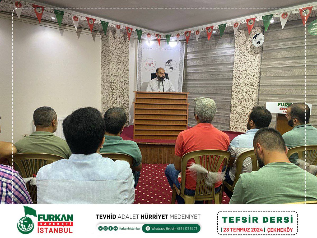furkanhistanbul's tweet photo. Her hafta düzenli olarak gerçekleştirdiğimiz Kur'an-ı Kerim'in mesajının anlatıldığı #TefsirDersi ‘mizden kareler..

📍ÇEKMEKÖY

#Tefsir
#FurkanHareketi
#FreePalestine https://t.co/dDGAXRQsr5