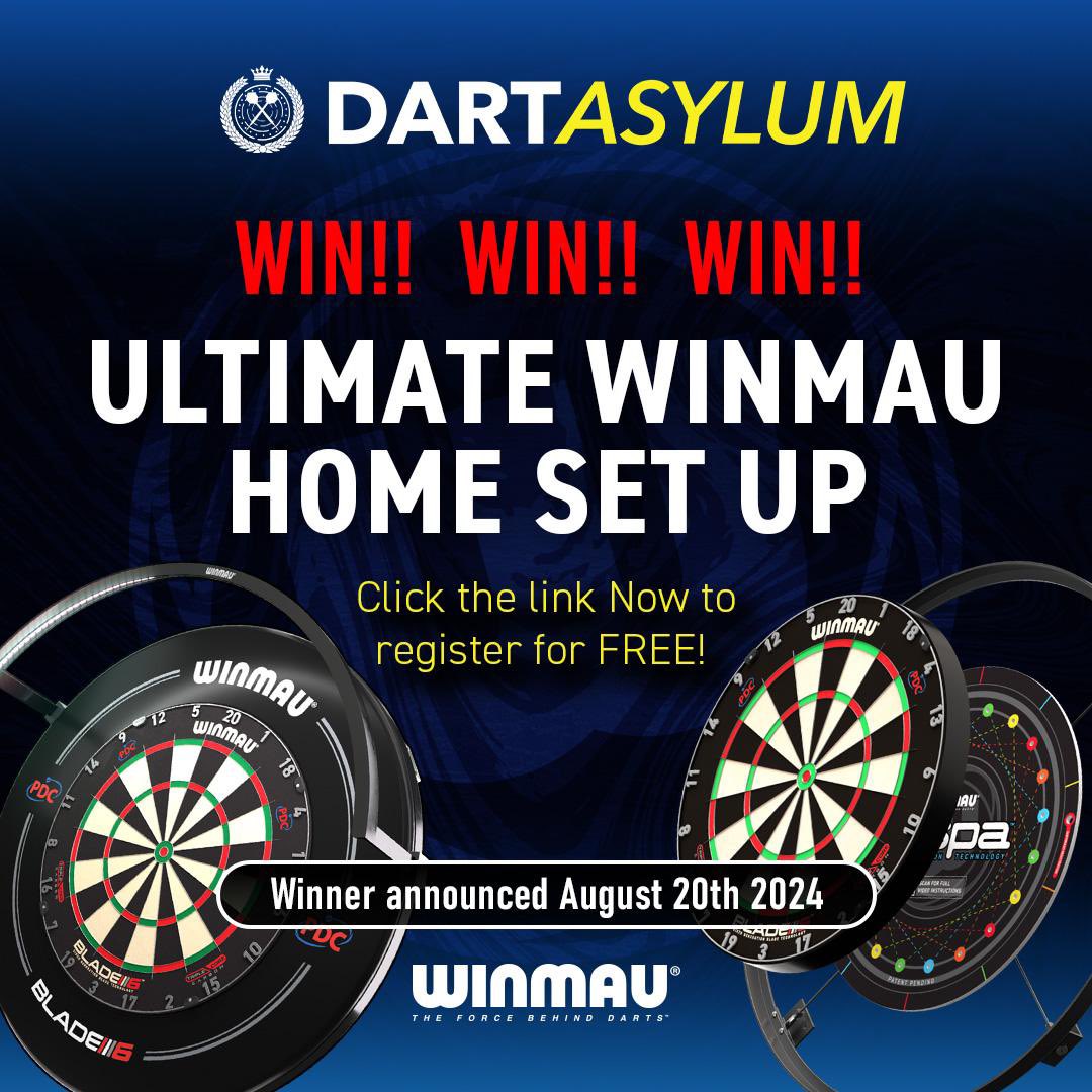 GIVEAWAY! 🎉

We have partnered with <a href="/Winmau/">Winmau</a> for our first giveaway. 🔥

We will be giving away the ultimate darts home set! 🎯

To enter the draw, join our mailing list by pressing the link below, which will take you to our new website. 💻 👇🏽 

🔗 dartasylum.com

🤞 🍀