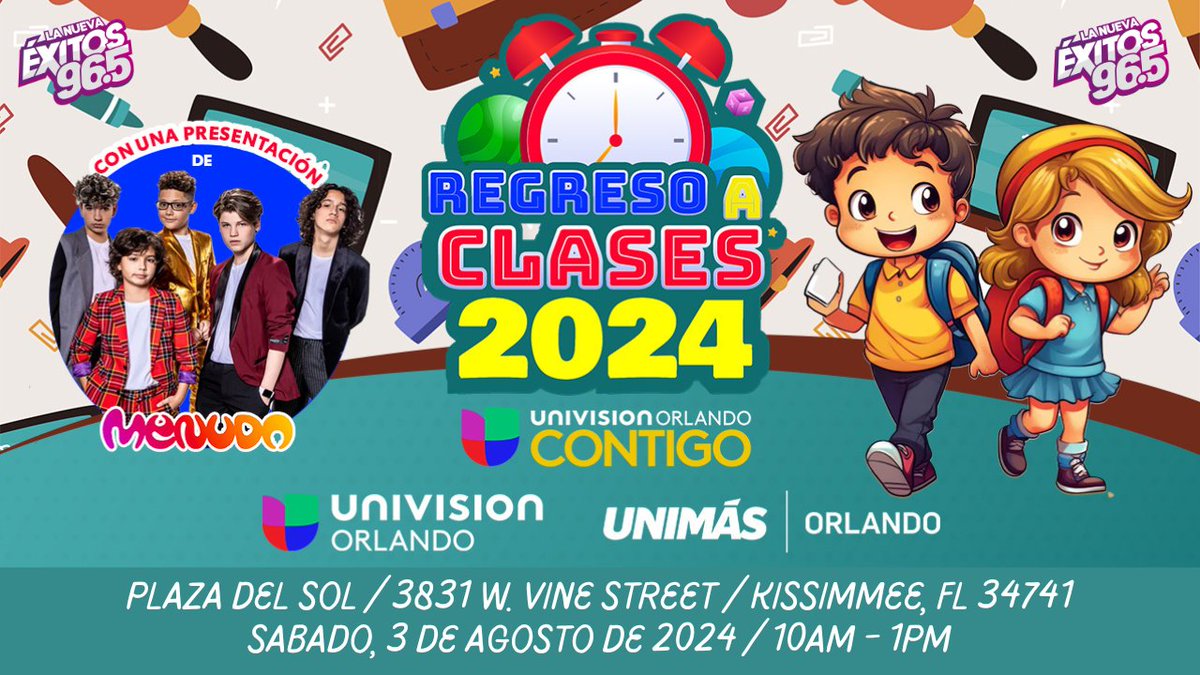 ¡No te pierdas este sábado 3 de agosto en Plaza del Sol en Kissimmee, Orlando! Estaremos con Univision Orlando y UniMás Orlando de 10am a 1pm. ¡Te esperamos! 🌟

#Orlando #UnivisionOrlando #UniMásOrlando #PlazaDelSol #EventoEspecial