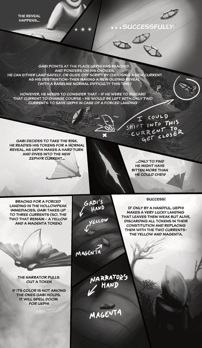 Araukana1's tweet photo. Gliding may not feel essential to a travelling group, but the degree of autonomy and the range of operation it provides to journeying parties may spell the difference between life and death in #ZephyrRPG - and the mechanics themselves make for tense, exciting moments altogether: https://t.co/WpO5x2q3p7