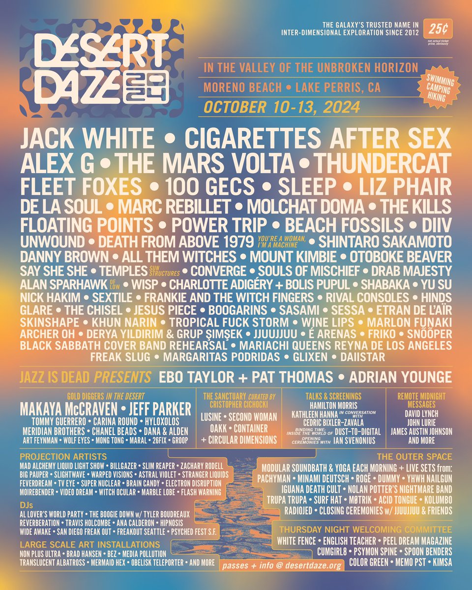 Say She She (@saysheshe) on Twitter photo #DESERTDAZE2024 🛸🏜️
Tickets on sale now 🎟️ See you at the lake this October ☺️<a href="/desertdaze/">Desert Daze</a> #DESERTDAZE2024 🛸🏜️
Tickets on sale now 🎟️ See you at the lake this October ☺️<a href="/desertdaze/">Desert Daze</a>