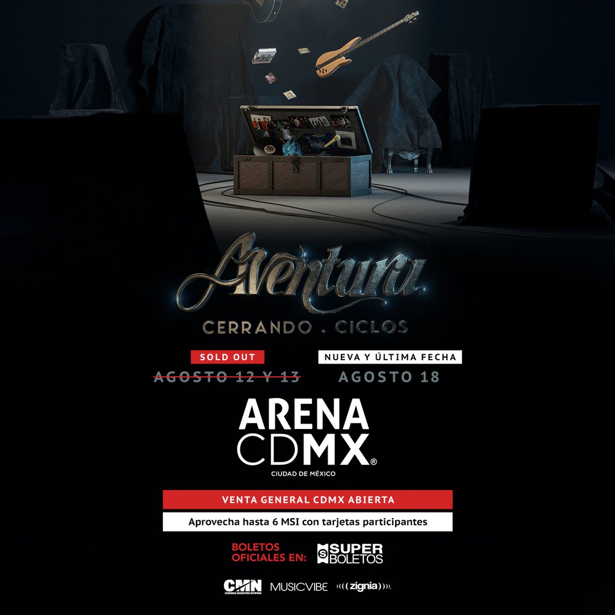 Compra YA tus boletos para Aventura el próximo 18 de agosto en la Arena CDMX

¡NUEVA y ÚLTIMA FECHA! Aprovecha hasta 6 MSI con tarjetas participantes

Boletos oficiales en: web2.superboletos.com/SuperBoletos/l…